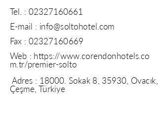 Premier Solto Hotel By Corendon iletiim bilgileri